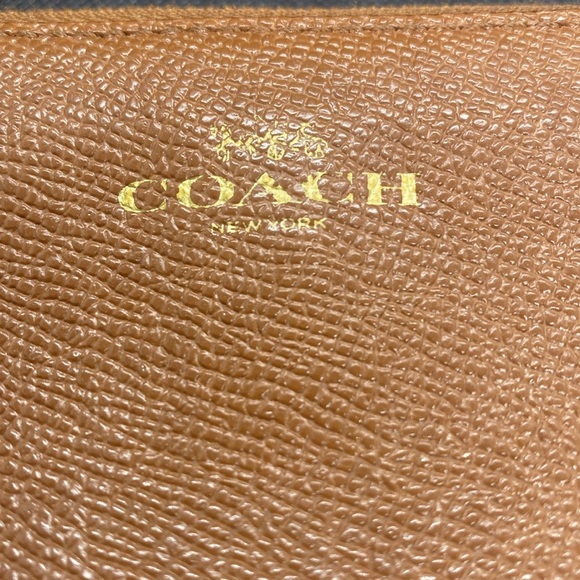 🤎COACH🤎Brown Pebble Leather Double Zip Wristlet/Good Condition - Picture 3 of 14